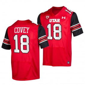 Utah Utes Britain Covey 18 Jersey Red 2021-22 College Football Replica Uniform