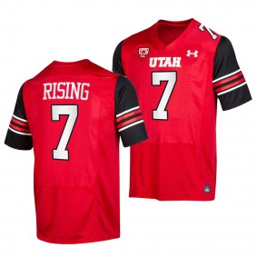 Utah Utes Cameron Rising 7 Jersey Red 2021-22 College Football Replica Uniform