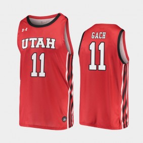 Utah Utes Both Gach #11 Jersey Red 2019-20 Replica College Basketball Jersey - Utah Utes