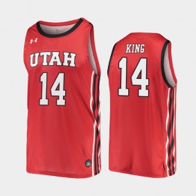 Utah Utes Brooks King #14 Jersey Red 2019-20 Replica College Basketball Jersey - Utah Utes