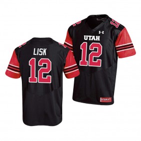 Utah Utes Drew Lisk #12 Jersey Black Replica College Football Jersey - Men's