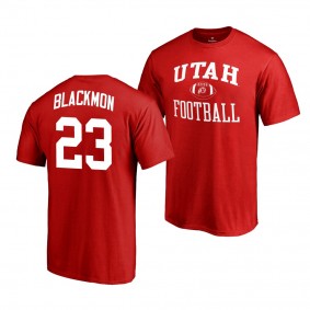 Utah Utes Julian Blackmon Red College Football Name & Number T-Shirt