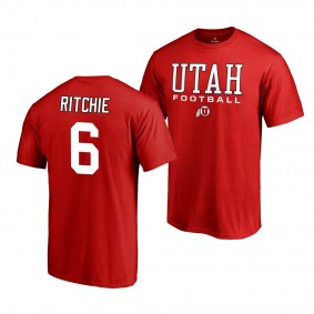 Utah Utes Nate Ritchie Red College Football T-Shirt - Men's