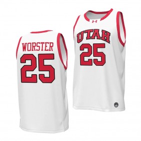 Rollie Worster #25 Utah Utes Replica Basketball Jersey 2023-24 White