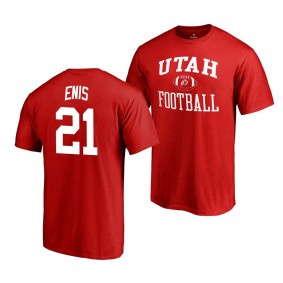 Utah Utes Solomon Enis Red College Football Name & Number T-Shirt