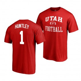 Utah Utes Tyler Huntley Red College Football Name & Number T-Shirt - Men's