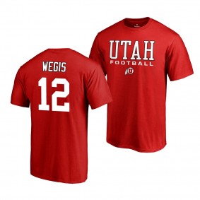 Utah Utes Tyler Wegis Red College Football T-Shirt - Men's
