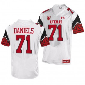 Braeden Daniels Utah Utes College Football Jersey Men's White #71 Uniform