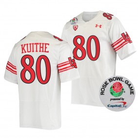 Utah Utes Brant Kuithe 2022 Rose Bowl Jersey #80 White Throwback Uniform
