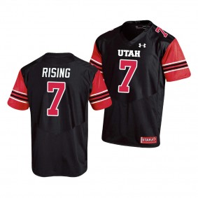 Utah Utes Cameron Rising 7 Black Replica Football Jersey Men's