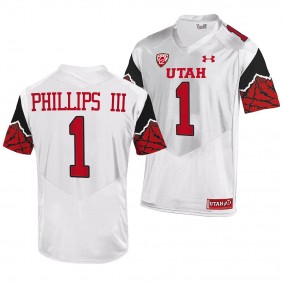Clark Phillips III Utah Utes College Football Jersey Men's White #1 Uniform