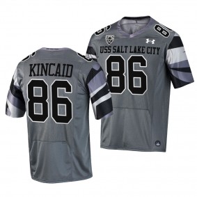 Utah Utes Dalton Kincaid USS Salt Lake City Jersey #86 Grey Football Uniform