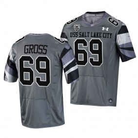 Utah Utes Jordan Gross Gray Jersey USS Salt Lake City Alternate Jersey - Men