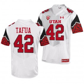 Utah Utes Mika Tafua White Jersey 2021-22 College Football Premier Jersey - Men