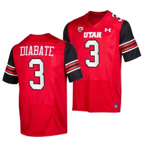 Utah Utes #3 Mohamoud Diabate College Football Red Jersey Men's