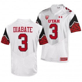 Mohamoud Diabate Utah Utes College Football Jersey Men's White #3 Uniform