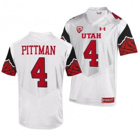 Mycah Pittman Utah Utes #4 White Jersey College Football Men's Premier Uniform